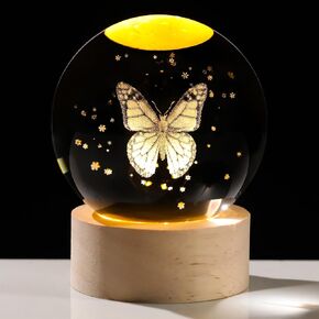2.36in. 3D Cloud and Rains Crystal Ball Gifts for Women Men, Crystal Decorative Ball Engraved Cloud Figurine Paperweight with LED Light Base for Home Office Decoration for Birthday