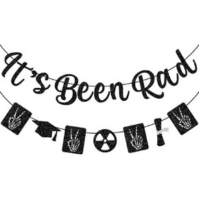 RAD Tech Grad Banner ، Decor Technologist Decory Technology Decory ، Deriology Radiology Decorting Decoration ، Class of 2025 Rad Tech Graduation Decoration ، Black Glitter