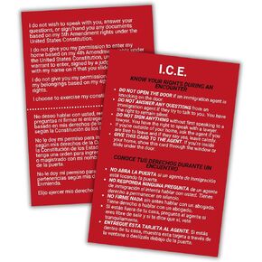 Know Your Constitutional Rights ICE English/Spanish Law Enforcement Card 30pk 4x6" Wallet Size at Your Home Immigration Customs When You’re Stopped by Police Interaction FBI Basic Freedoms