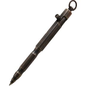 Pure Solid Brass Bolt Action Pen Creative Square Shape Business Gift Pocket Pen for EDC Signature (Brass)