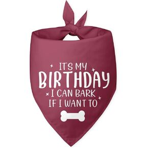 Dog Birthday Bandana It's My Birthday I Can Bark if I Want to Red Dog Bandana Dog Birthday Gift Funny Dog Bandana Birthday Photo Prop Pet Scarf Accessories for Pet Dog Lovers Gifts