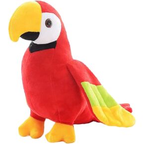 zhidiloveyou 7.9" Parrot Stuffed Animal Plush Cute Small Bird Toy Gifts for Girls Boys, Red