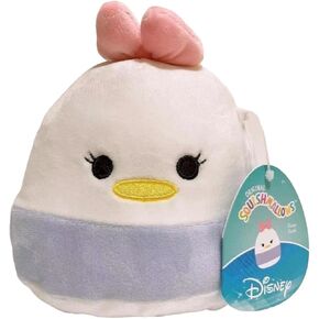 فئة Squishmallows الرسمية Kellytoy Disney شخصيات Squishy ناعمة محشوة بلوش حيوان 5 بوصة (Daisy Duck)