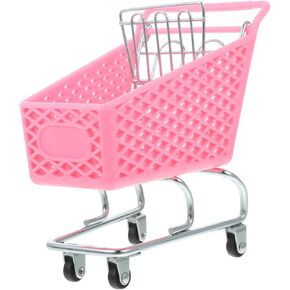 STOBOK Mini Supermarket Handcart Grocery Cart Jewelry Holder Mini Shopping Cart Shopping Utility Cart Toy Food Snack Holder for Home Desk Storage Photo Props, Random Color