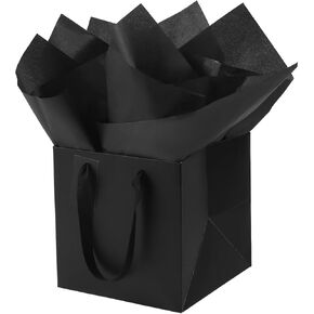 LFCXHTY 10 Pack Square Gift With With Tissue Paper Slope Silver Gift Facs with Handles for Party Favor Bag (8x8x8 in ، Silver)