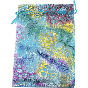Qianhailizz 100 Pack Colorful Tree Organza Jewelry Gift Pouch Pouch Pouch Pouch Carledring Wedding Wedding Cags CJQ5 (الفيروز ، 2.5 × 3.5 بوصة)