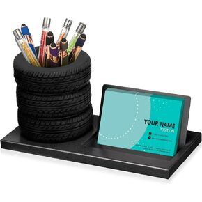 eersida tyre شكل قرطاسية مجموعة مبيعات سيارات حامل بطاقة العمل بطاقة عمل السيارات المنظم مكتب حامل بطاقة العمل لمحبي السيارات ميكانيكا المكاتب (أسود ، 7.5 بوصة) in Kuwait