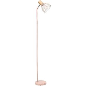 Simple Designs LF2019-BLK 55.91" Industrial Farmhouse Fusion Adjustable Cage Wire Accent Floor Lamp, Black