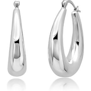 Sterling Silver Lightweight Click Top Hoop Earrings in Various Styles