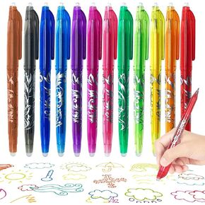 أقلامًا قابلة للمحوّل 12pcs Proper Point 0.5mm Quick Dry Liquid Ink Gel Pens Rollerball Pen Pen Stationery Pen Classe Critted Smooth Leacher لرسم ملاحظات الدراسة