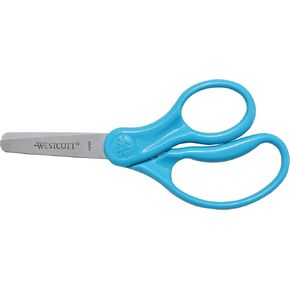 Westcott School Left and Right Handed Kids Scissors, 5 Inch Pointed, Blue, single, 16097