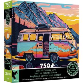 Ceaco - Glow in the Dark - Camping Glow - 750 قطعة Jigsaw Puzzle