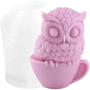 Owl Mold Owl Candle Mold Animal Candle Molds Owl Resin Casting Silicone Mold for Candle Home Decorate Mold Candle Making Mold Aromatherapy Candles Gypsum Clay Craft