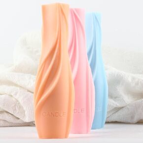 Flower Bottle Mold Bottle Candle Mold Flower Vase Candle Molds Pillar Candle Molds Flower Vase Silicone Mold for Candle Home Decorate Candle Making Aromatherapy Gypsum Candles Clay Craft ﻿