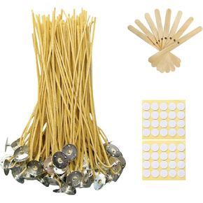 Candle Wicks 30 pcs 6 inch Hemp Wicks Organic Beeswax Candle Wicks for Candle Making Pre-Waxed by 100% Natural Beeswax & Tabbed, Beeswax Wicks for Candle Making Edible Candle Wick for Butter Candle
