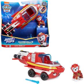 Paw Patrol Aqua Pups Marshall Transforming Dolphin Vehicle with Collectible Action Figure, Kids Toys for Ages 3 and up