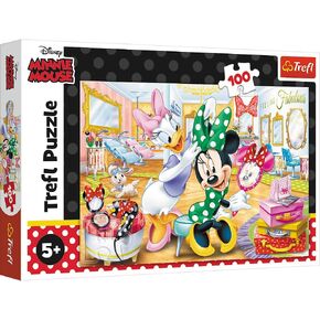 Trefl - Minnie Mouse - Minnie في صالون تجميل - 100 قطعة Jigsaw Puzzle