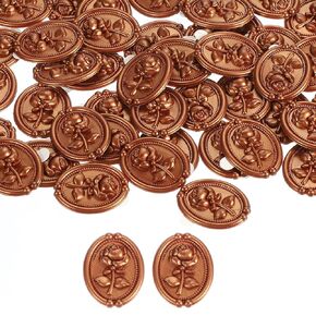 Patikil Rose Wax Seal Seal ، 50 حزمة الورود زهرة مزخرفة ملصقات لاصق ذاتي لرسالة مغلف بطاقة دعوة الزفاف هدية حفلة عيد ميلاد ، بني