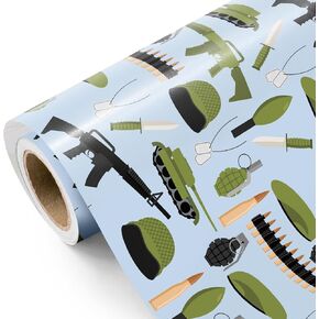 WRAPAHOLIC Outdoor Camping Wrapping Paper - Mini Roll - 17 Inch x 16.5 Feet - Outdoor Camping Equipment Camouflage Wrapping Paper Perfect for Camper Gift, Hikers, Birthday, Outdoor Party