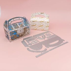 2024 New 1PC Treasure Chest Gift Box Dies Metal Cutting Die Cut for DIY Present Packing for Friends Family Kids Handmade Treat Box Paper Craft Paper Bag Template