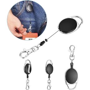 أصغر سنغريتش 4pcs حاملي شارة قابلة للسحب مع مقطع التمساح carabiner
