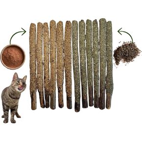 Catnip Silvervine العصي للقطط | Cat Chew Stick | Cat nip مضغ للقطط | تنظيف أسنان القط | ألعاب التسنين القط | 6 عصي المرارة الفاكهة 6 عصي مسحوق النعناع البري | لعبة Cat Dental Tuy العدوانية