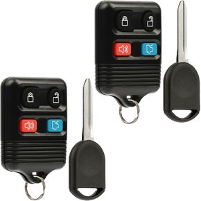 Car Key Fob Keyless Entry Remote fits Ford, Lincoln, Mercury, Mazda with Ignition Key (CWTWB1U331 GQ43VT11T CWTWB1U345 3-btn)
