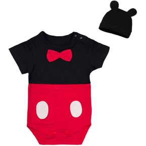 Dressy Daisy Baby Boy Mouse Romper Halloween Costume Bodysuit Party Dress Up Outfit with Mouse Ears Hat Size 3-18 Months