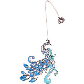 Dohobby Peacock Metal Longmark ، Peacock Book Clip Stationery Pagination Mark Tassel الصينية النحاس الرجعية مع صندوق هدايا