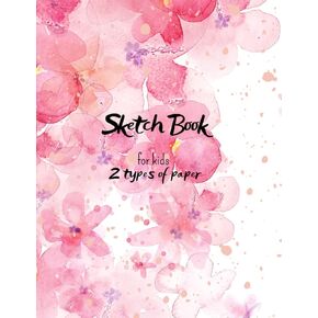 Sketch Book For Kids: A4 size drawing notebook 100 pages of blank white sheets and lined "one by one with a" beautiful cover | Large A4 drawing book for children