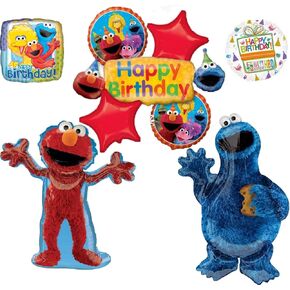 Sesame Street Elmo و Cookie Monster Birthday Party Supplies Balloon Bouquet Decorations