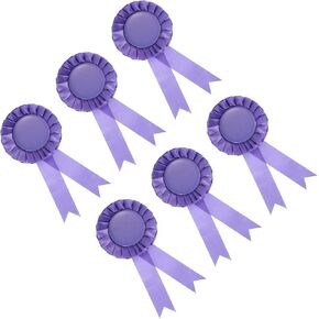yokive 6 pcs blank Award Ribbon ، شرائط الفائز مع دبوس | شريط الاعتراف كبير لحفل زفاف دراسة المنزل ، المنافسة ، الأرجواني