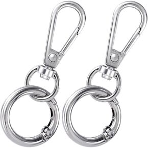 2 PCS CLASP CLASP CLAP ، 0.98 × 2.36 بوصة مشبكات جراد البحر المعدنية ، مشبك دوار مع حلقات رئيسية لصنع سلسلة المفاتيح ، الحرف اليدوية - الذهب ، الفضة
