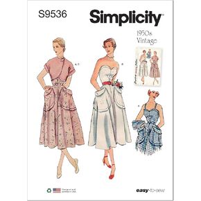 Simplicity يفتقد Bolero 'و Sun Dress Mottion Kit ، الكود S9536 ، الأحجام 14-16-18-20-22 ، متعدد الألوان ، متعدد الألوان