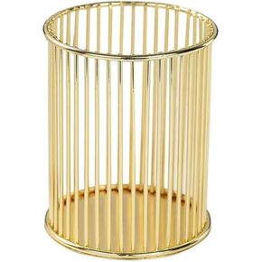 Rose Gold Pen/Pencil Holder,Metal Wire Pink Pencil Holder For Desk, Makeup Brush Cup,Organizer Container for Stationery and Desk Accessories 3.2 x 3.2x 4 inches,rose gold