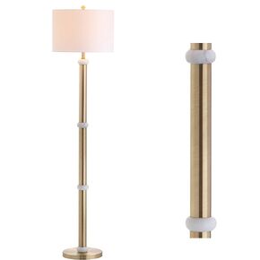Jonathan y jyl1088a Gregory 60.5 "Metal/Marble LED LADE LAMP معاصرة ، انتقالية لغرف النوم ، غرفة المعيشة ، المكتب ، القراءة ، Brassgold/White