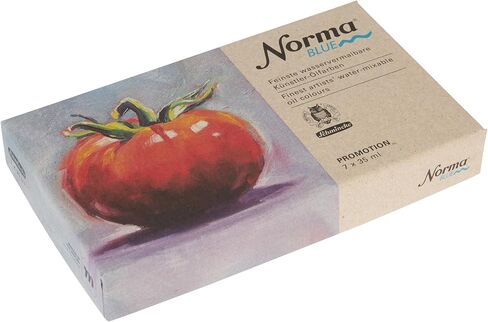 Schmincke - Norma® Blue, 71200097, Cardboard Set, 8 x 35 ml, Highly pigmented, lightfast, Finest Water-paintable Artists' Oil Colors, Vegan in Kuwait