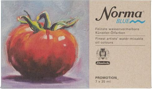 Schmincke - Norma® Blue, 71200097, Cardboard Set, 8 x 35 ml, Highly pigmented, lightfast, Finest Water-paintable Artists' Oil Colors, Vegan in Kuwait
