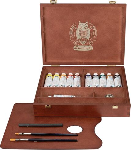 Schmincke - Norma® Blue, 71200097, Cardboard Set, 8 x 35 ml, Highly pigmented, lightfast, Finest Water-paintable Artists' Oil Colors, Vegan in Kuwait