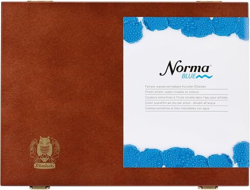 Schmincke - Norma® Blue, 71200097, Cardboard Set, 8 x 35 ml, Highly pigmented, lightfast, Finest Water-paintable Artists' Oil Colors, Vegan in Kuwait