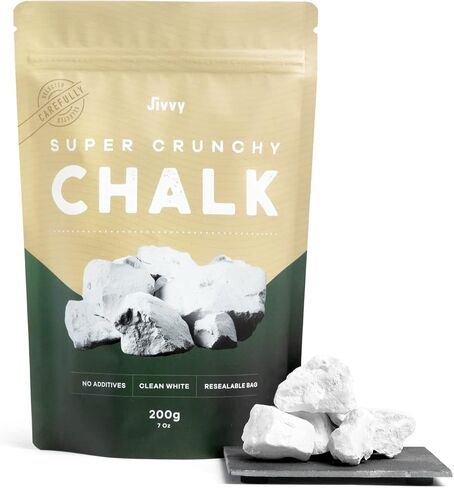 Super Crunchy Edible Chalk Chunks - ASMR PICA - Pure White - Earthy taste - Resealable bag - Natural Calcium - 7 oz (200 g) in Saudi Arabia