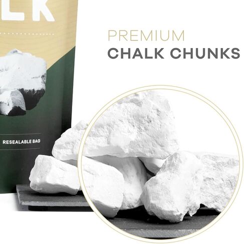 Super Crunchy Edible Chalk Chunks - ASMR PICA - Pure White - Earthy taste - Resealable bag - Natural Calcium - 7 oz (200 g) in Saudi Arabia