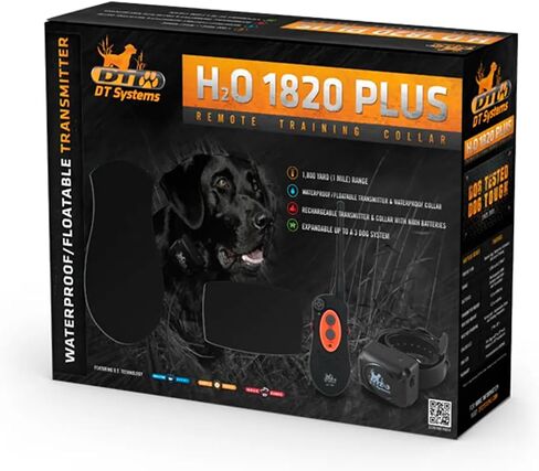 DT SYSTEMS H2O1820 Plus E-Collar, Waterproof Rechargeable Expandable Remote Dog Trainer, 16 Stimulation Levels, Vibration Assist, Black in Saudi Arabia