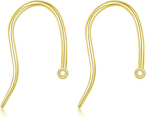 14K Real Gold Earring Hooks for Jewelry Making Fish Hooks 14K Yellow Gold Earring Findings for Earrings Jewelry Making(Style 6) in Kuwait