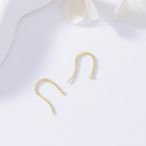 14K Real Gold Earring Hooks for Jewelry Making Fish Hooks 14K Yellow Gold Earring Findings for Earrings Jewelry Making(Style 6) in Kuwait