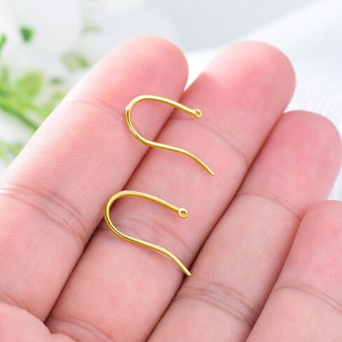 14K Real Gold Earring Hooks for Jewelry Making Fish Hooks 14K Yellow Gold Earring Findings for Earrings Jewelry Making(Style 6) in Kuwait