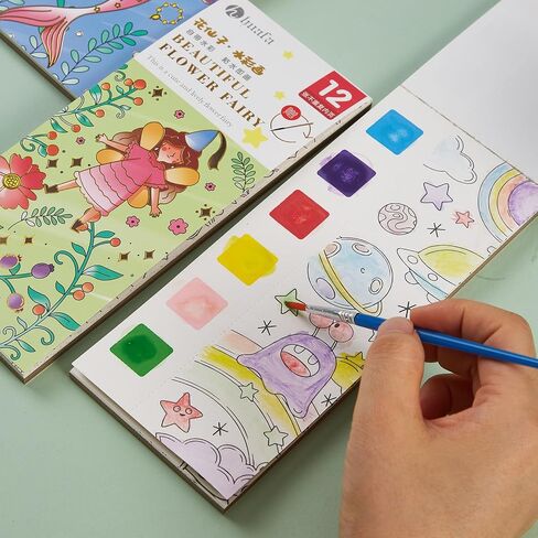 مجموعة الكتب المائية الجيبية ، كتاب الطلاء بالألوان المائية ، إشارات ألوان مائية للأطفال ، بداية ، هدايا عيد الميلاد للطلاب (5 أجهزة كمبيوتر) in Kuwait
