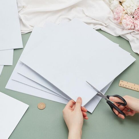 BENECREAT 8Pcs 12x12inches Felt Fabric Sheets for DIY Crafts, Squares Self Adhesive Felt Fabric 3mm/0.1Inches Thick, Stick Felt Fabric for Sewing Patchwork Material (White) in Saudi Arabia