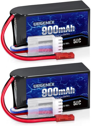 Urgenex 11.1v 900mah Lipo بطارية 3S 50C معدل تفريغ عالية RC مع حزمة بطارية RC مع قابس JST قابلة لإعادة الشحن لسباق RC Airplane Drone Helicopter Quadcopter Micro FPV RC Truck Car Boat in Saudi Arabia
