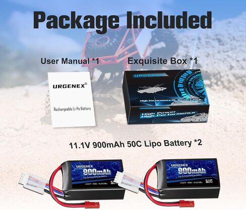 Urgenex 11.1v 900mah Lipo بطارية 3S 50C معدل تفريغ عالية RC مع حزمة بطارية RC مع قابس JST قابلة لإعادة الشحن لسباق RC Airplane Drone Helicopter Quadcopter Micro FPV RC Truck Car Boat in Saudi Arabia